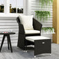 2-piece garden furniture set grey synthetic rattan cushions
