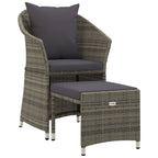 Set de muebles de jardín 2 pzas cojines ratán sintético gris