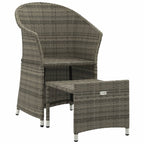 Set de muebles de jardín 2 pzas cojines ratán sintético gris