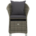 Set de muebles de jardín 2 pzas cojines ratán sintético gris