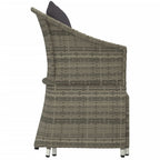 Set de muebles de jardín 2 pzas cojines ratán sintético gris