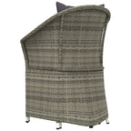 Set de muebles de jardín 2 pzas cojines ratán sintético gris