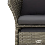 Set de muebles de jardín 2 pzas cojines ratán sintético gris