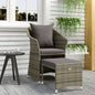 2-piece garden furniture set grey synthetic rattan cushions