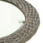 Set de sofás en forma de L 2 pzas cojines ratán sintético gris