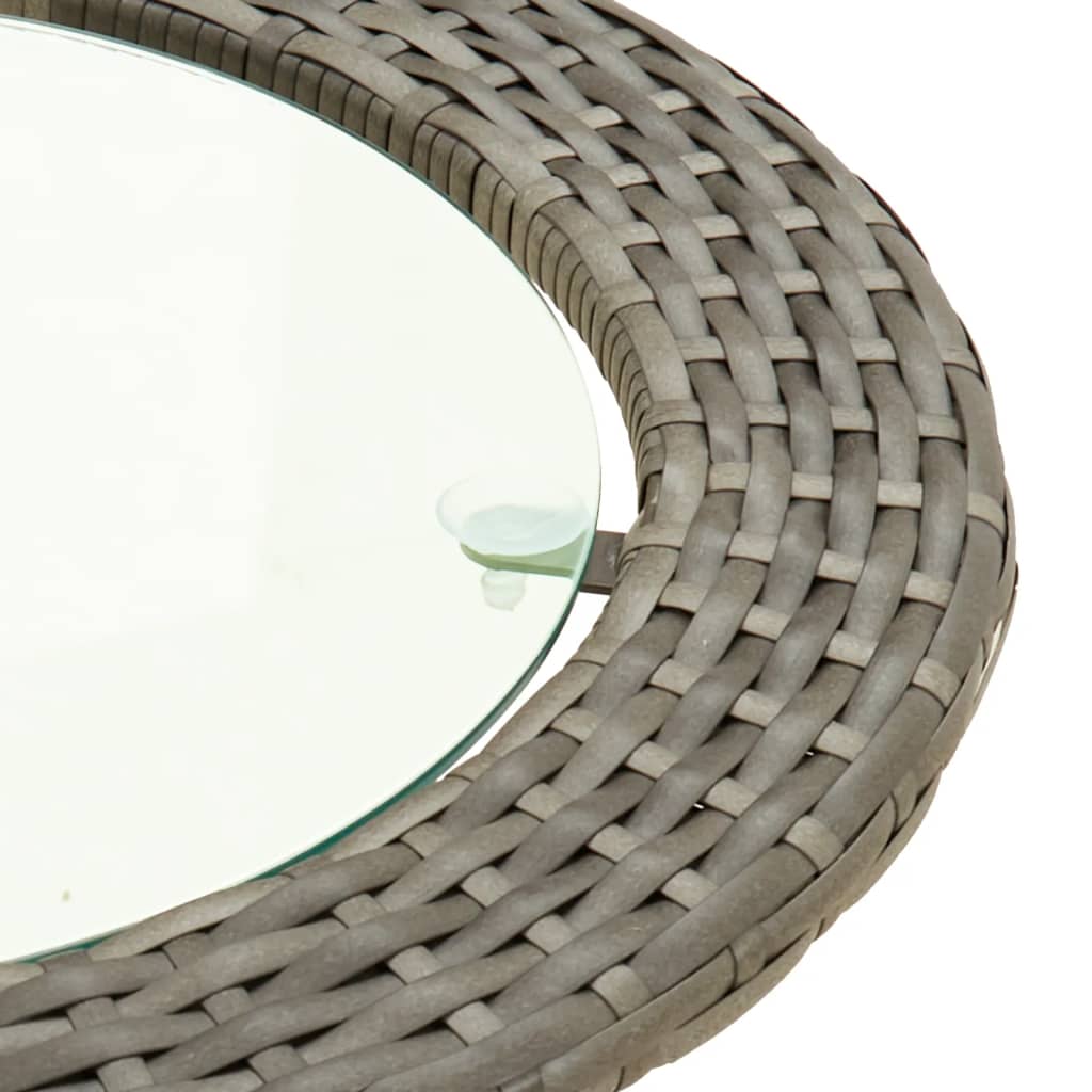 Set de sofás en forma de L 2 pzas cojines ratán sintético gris