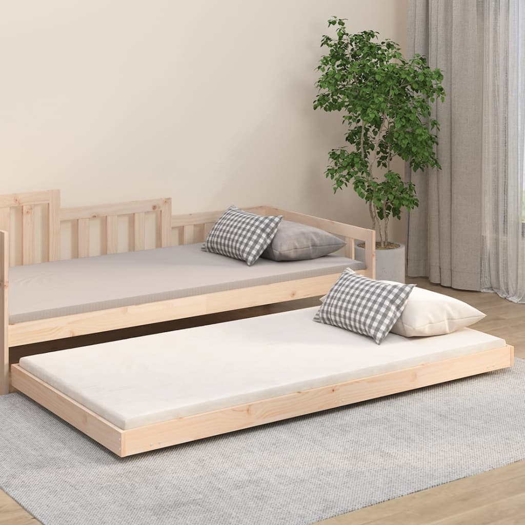 Cama sin colchón madera maciza de pino blanca 80x200 cm