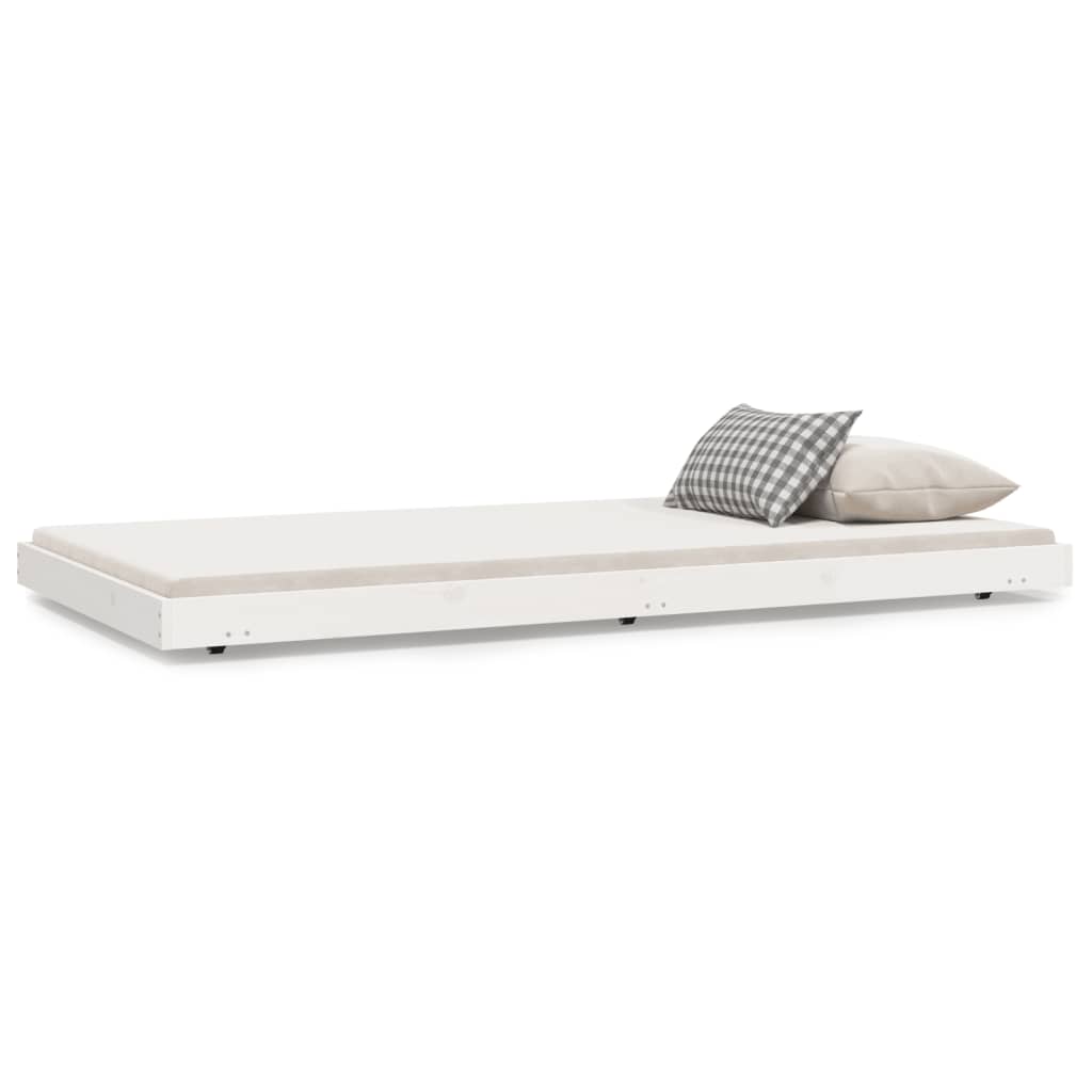 Cama sin colchón madera maciza de pino blanca 80x200 cm