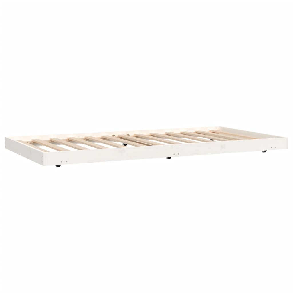 Cama sin colchón madera maciza de pino blanca 80x200 cm
