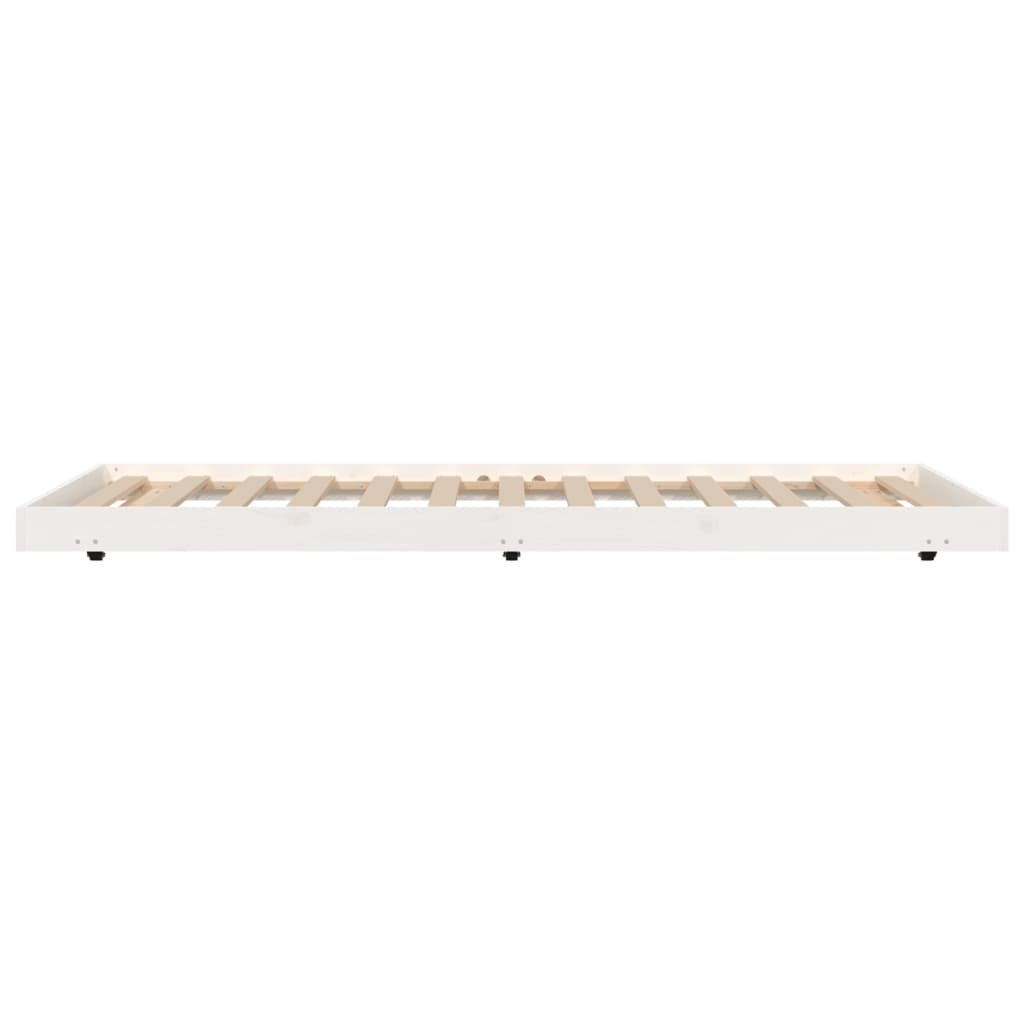 Cama sin colchón madera maciza de pino blanca 80x200 cm
