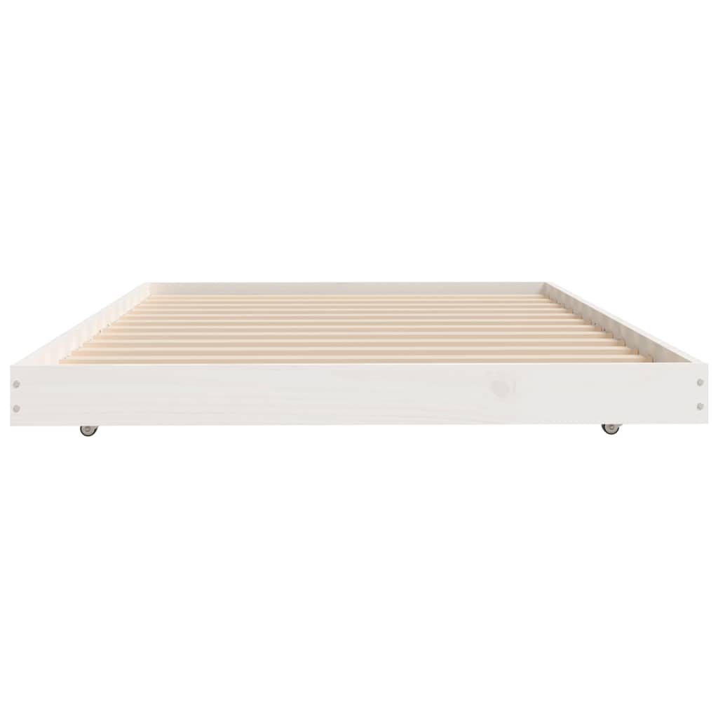 Cama sin colchón madera maciza de pino blanca 80x200 cm