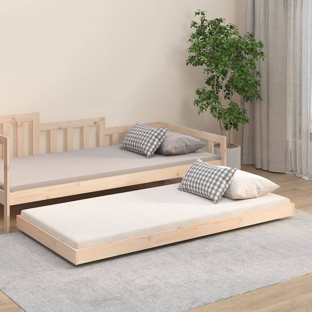 Cama sin colchón madera maciza de pino blanca 80x200 cm
