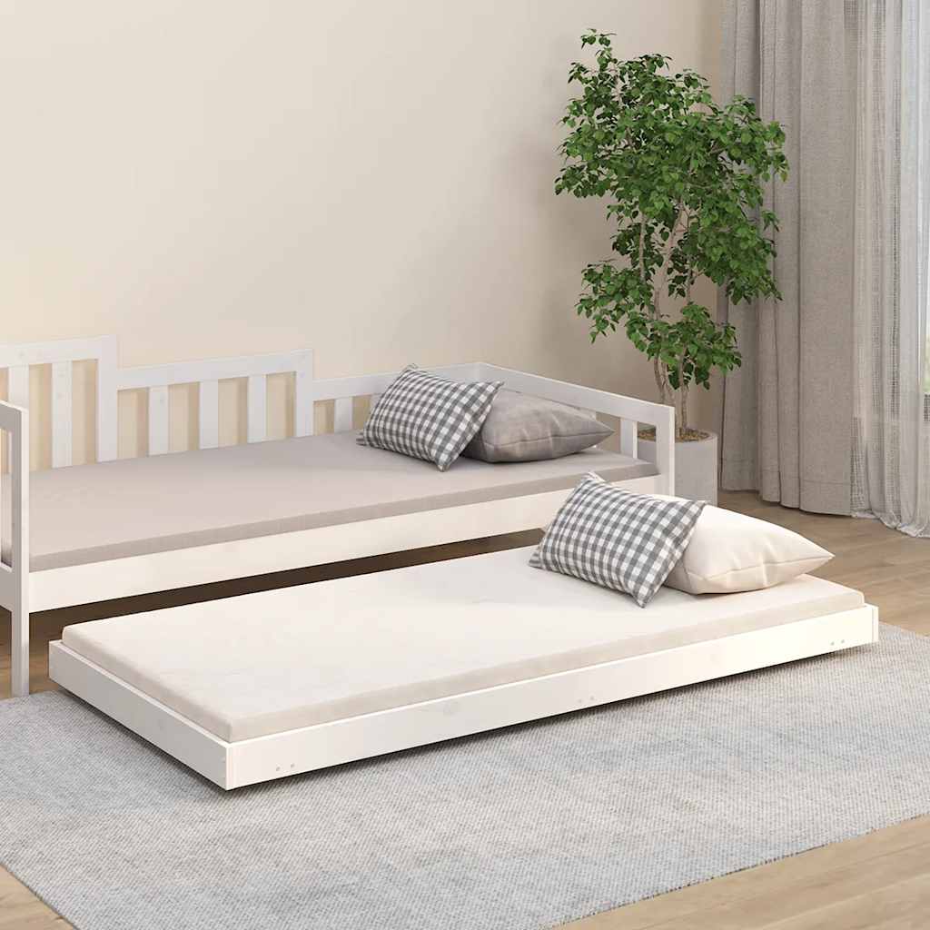 Cama sin colchón madera maciza de pino blanca 80x200 cm