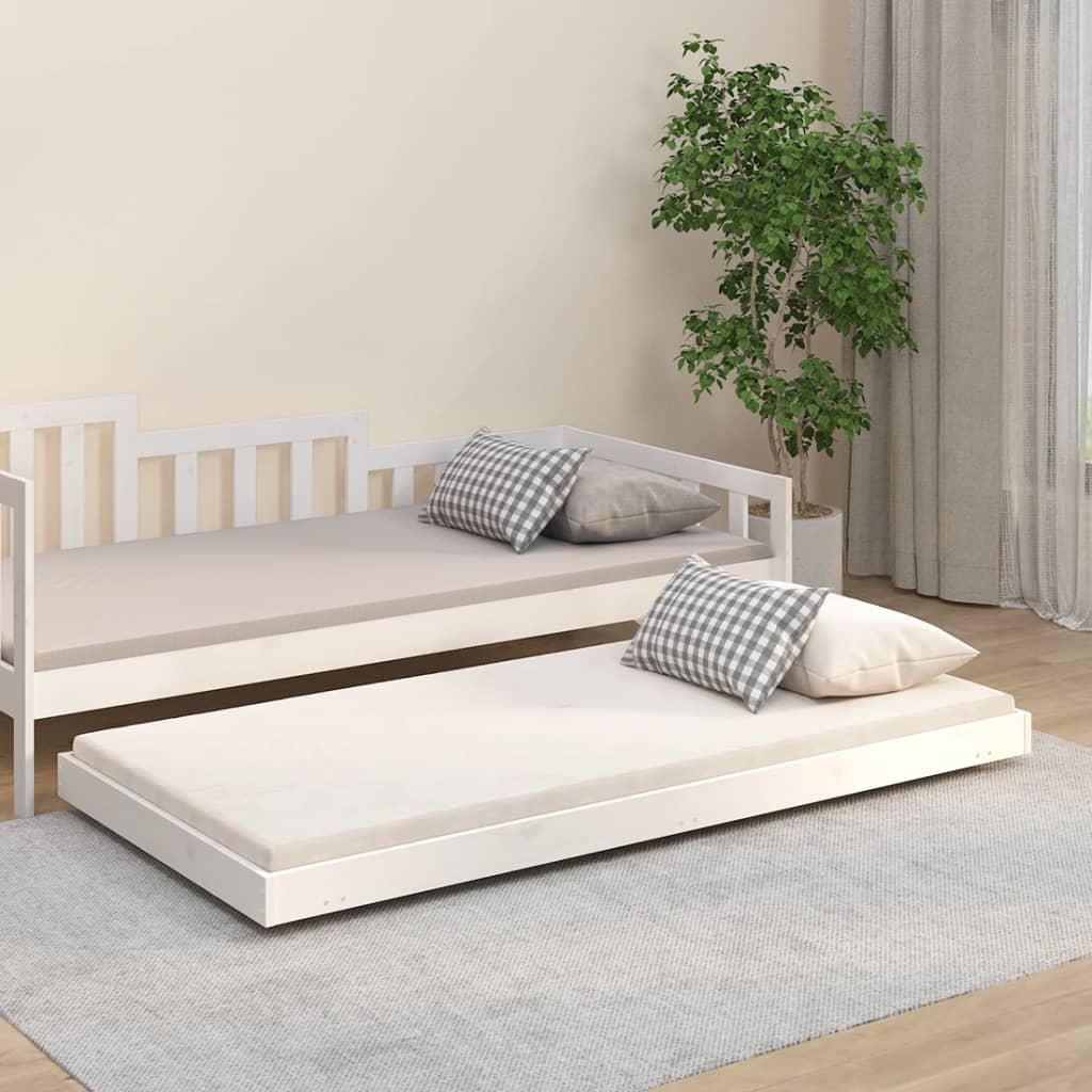Cama sin colchón madera maciza de pino blanca 80x200 cm