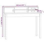 Escritorio 110x50x93 cm Madera maciza de pino