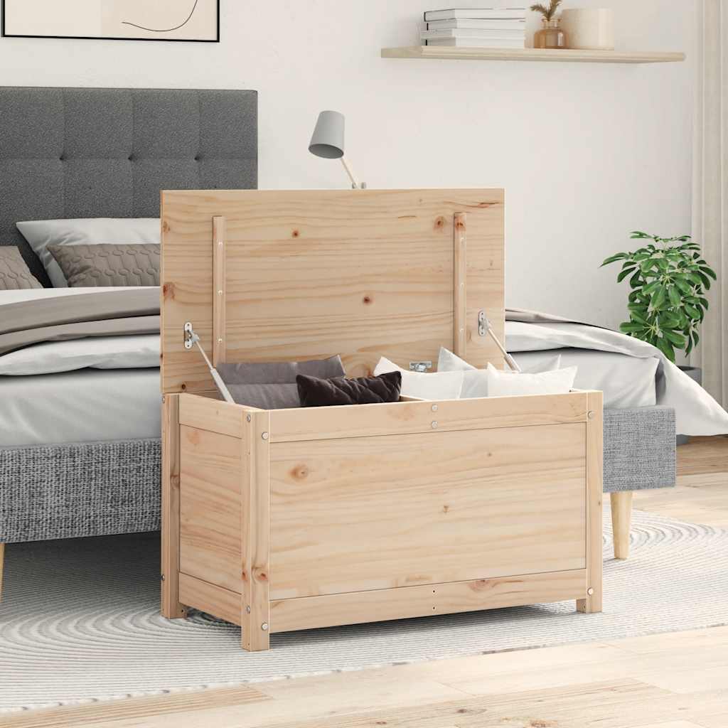 Caja de almacenamiento madera maciza de pino 110x50x45,5 cm