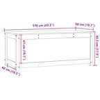 Caja de almacenamiento madera maciza de pino 110x50x45,5 cm
