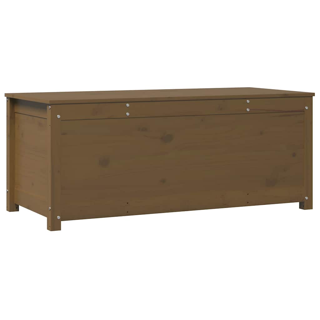 Caixa de arrumação em madeira de pinho maciço cor castanho mel 110x50x45,5 cm