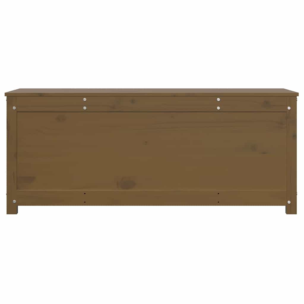 Caixa de arrumação em madeira de pinho maciço cor castanho mel 110x50x45,5 cm