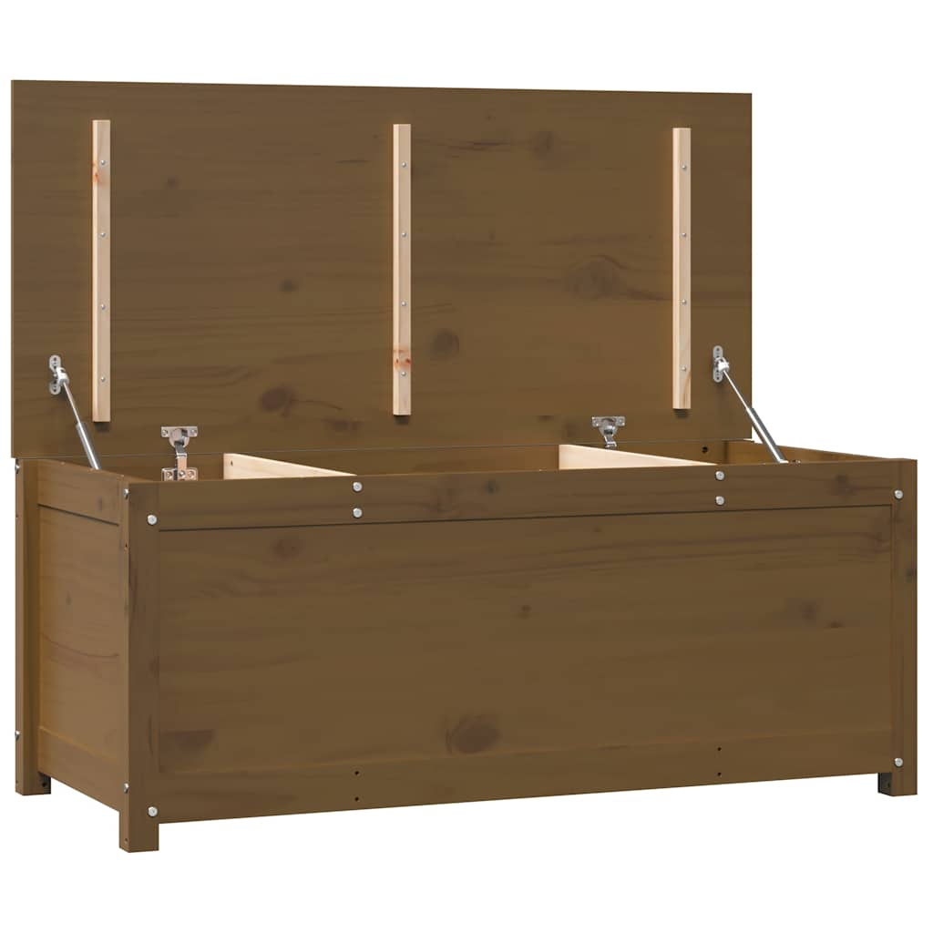 Caixa de arrumação em madeira de pinho maciço cor castanho mel 110x50x45,5 cm