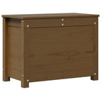 Caja de almacenaje madera maciza pino marrón miel 60x32x45,5 cm