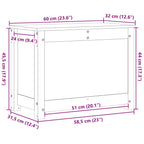 Caja de almacenaje madera maciza pino marrón miel 60x32x45,5 cm