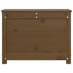 Caja de almacenaje madera maciza pino marrón miel 60x32x45,5 cm