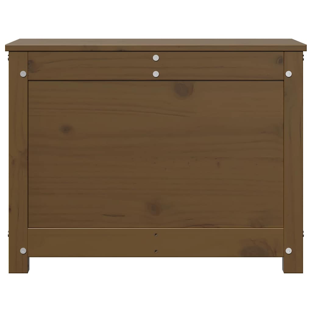 Caja de almacenaje madera maciza pino marrón miel 60x32x45,5 cm