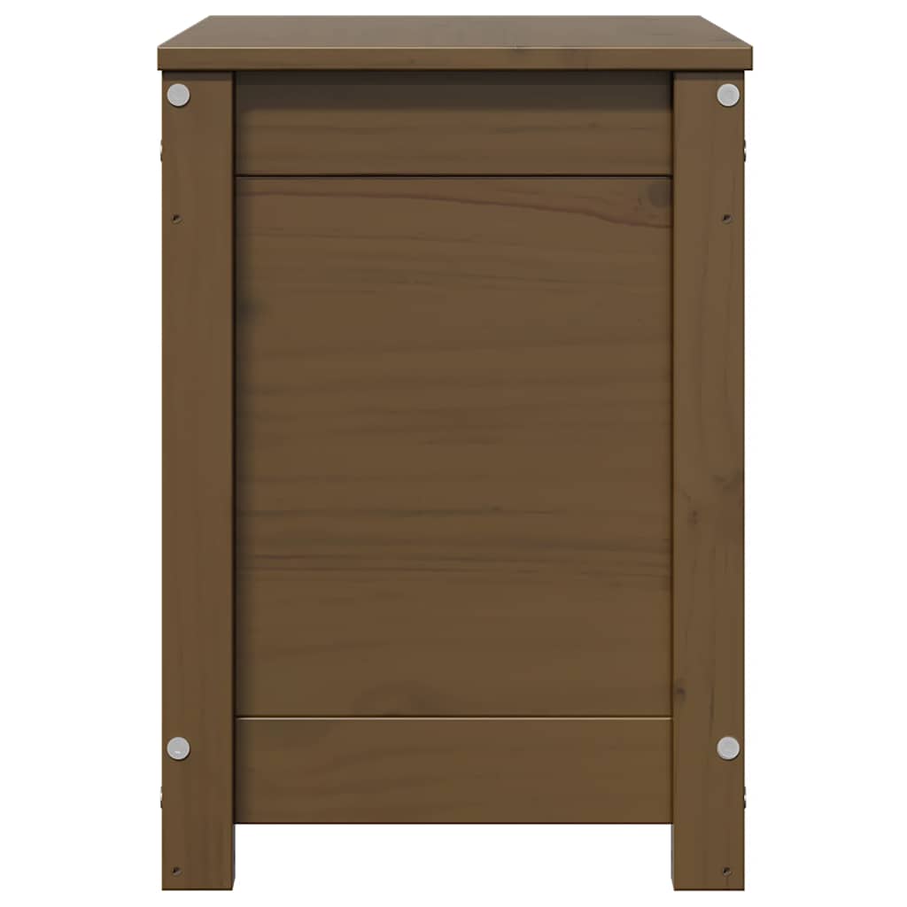 Caja de almacenaje madera maciza pino marrón miel 60x32x45,5 cm