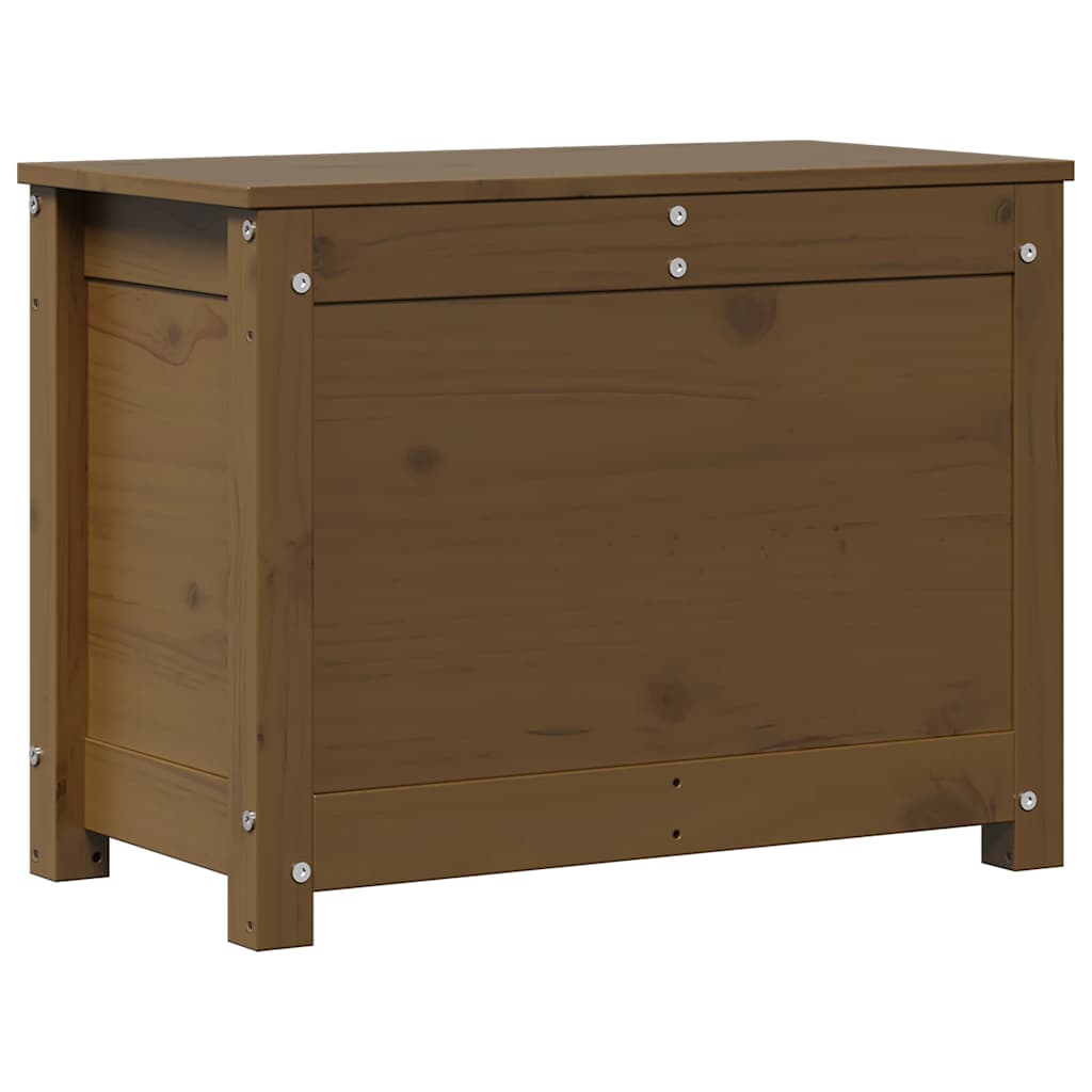 Caja de almacenaje madera maciza pino marrón miel 60x32x45,5 cm