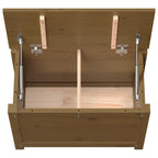 Caja de almacenaje madera maciza pino marrón miel 60x32x45,5 cm