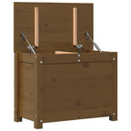 Caja de almacenaje madera maciza pino marrón miel 60x32x45,5 cm