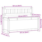 Banco de madera maciza de pino 110x41x76,5 cm