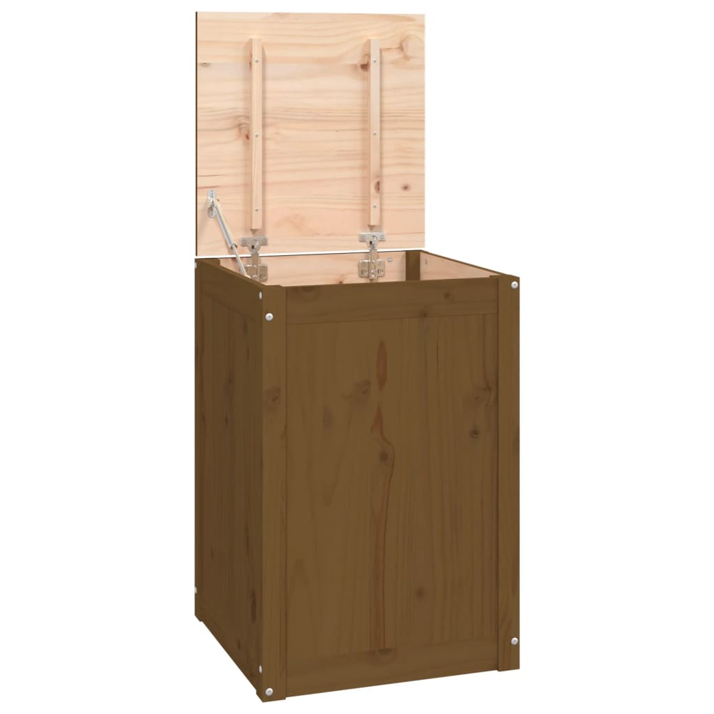 Baúl para colada madera maciza pino marrón miel 44x44x66 cm