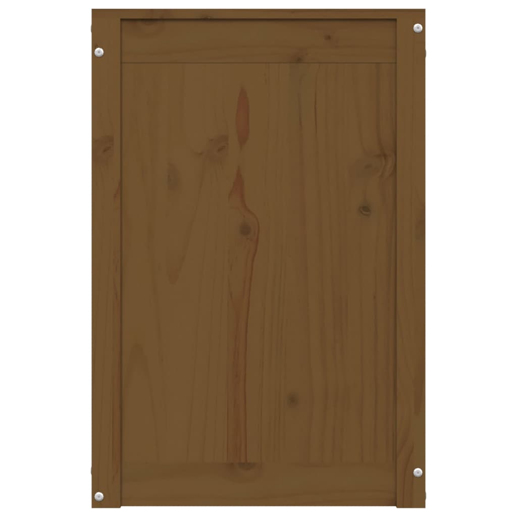 Baúl para colada madera maciza pino marrón miel 44x44x66 cm