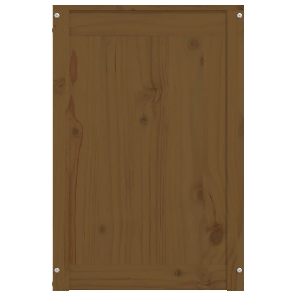 Baúl para colada madera maciza pino marrón miel 44x44x66 cm
