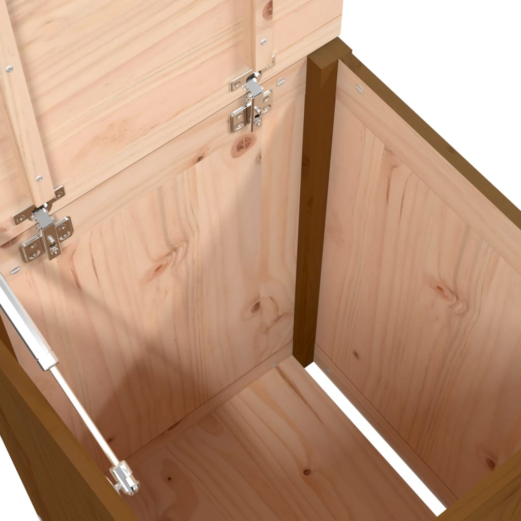 Baúl para colada madera maciza pino marrón miel 44x44x66 cm