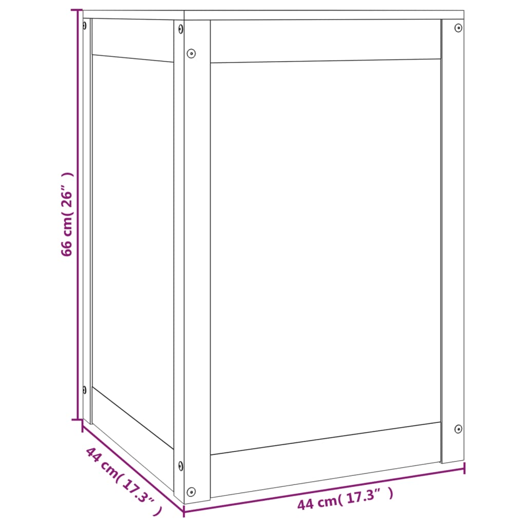 Baúl para colada madera maciza pino marrón miel 44x44x66 cm