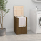 Solid pine laundry chest honey brown 44x44x66 cm