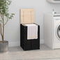 Solid pine laundry chest honey brown 44x44x66 cm