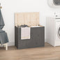 Solid pine laundry chest honey brown 44x44x66 cm