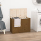 Solid pine laundry chest honey brown 44x44x66 cm
