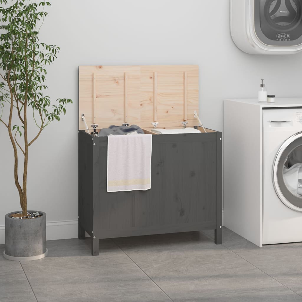 Baúl para colada madera maciza pino marrón miel 44x44x66 cm