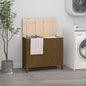 Solid pine laundry chest honey brown 44x44x66 cm