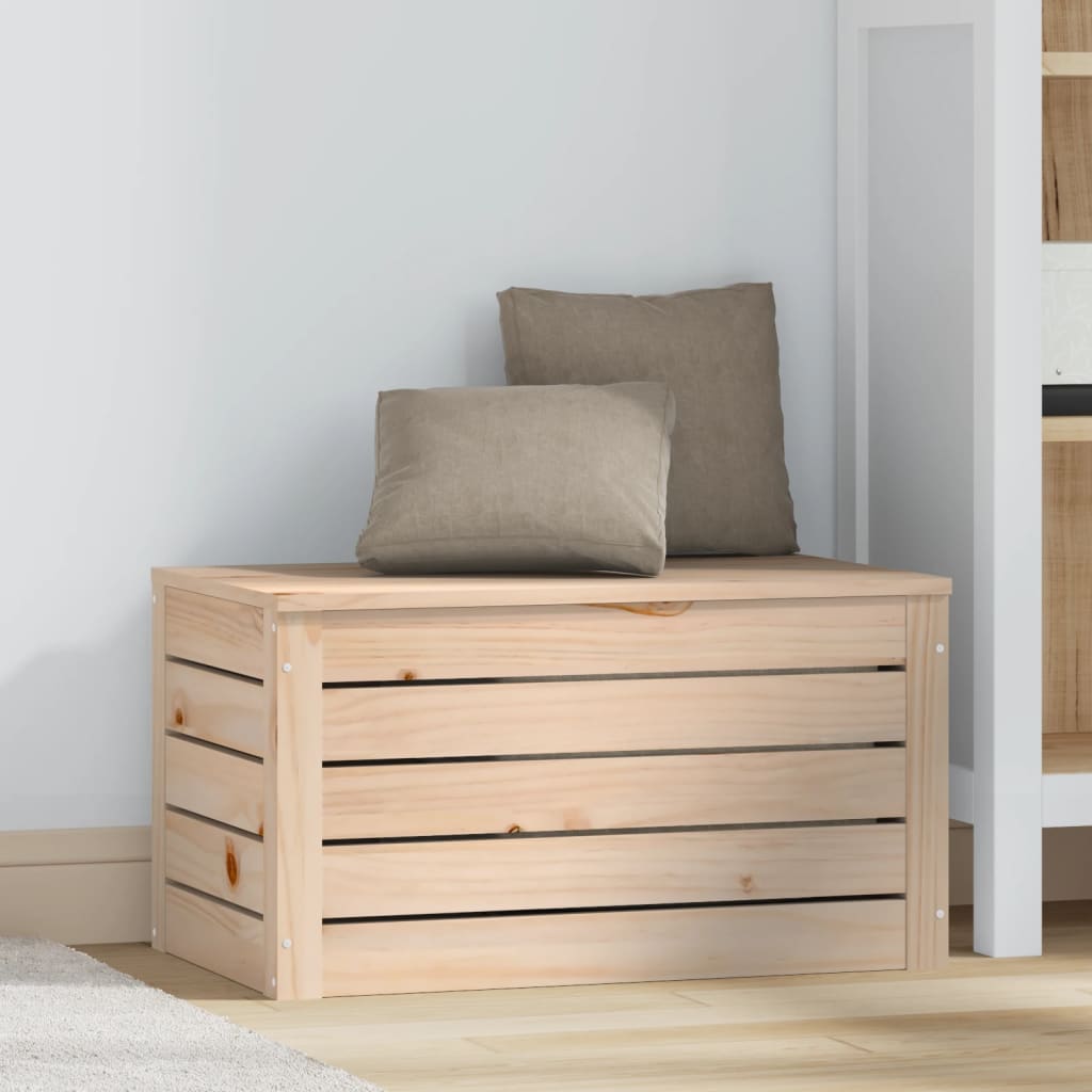 Caja de almacenaje madera maciza de pino 59,5x36,5x33 cm
