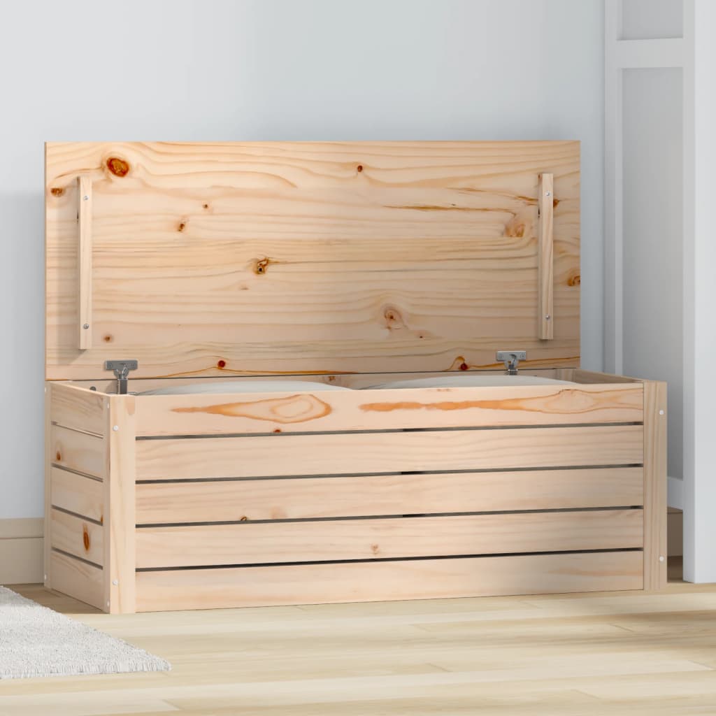 Caja de almacenaje madera maciza de pino 59,5x36,5x33 cm