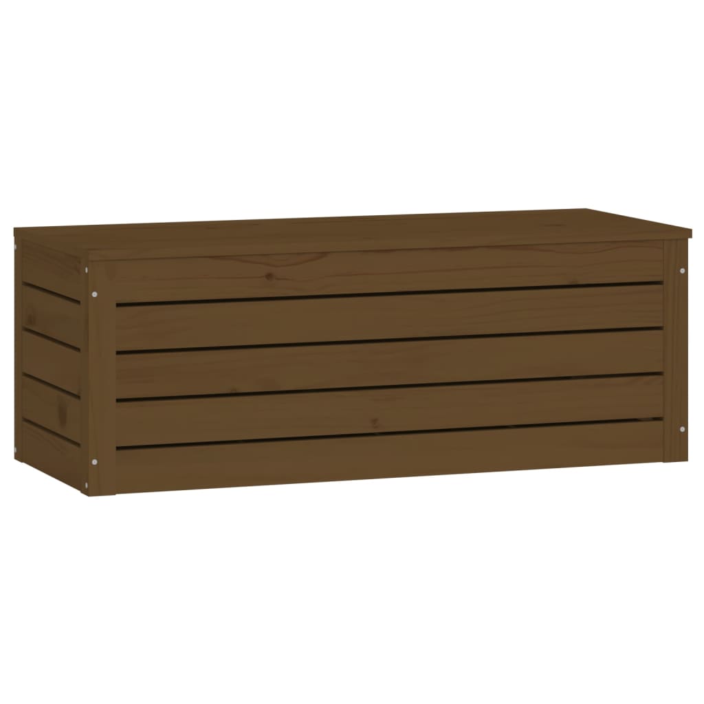Caixa de arrumação de madeira maciça de pinho castanho mel 89x36,5x33 cm