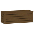 Caixa de arrumação de madeira maciça de pinho castanho mel 89x36,5x33 cm