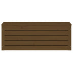 Caixa de arrumação de madeira maciça de pinho castanho mel 89x36,5x33 cm