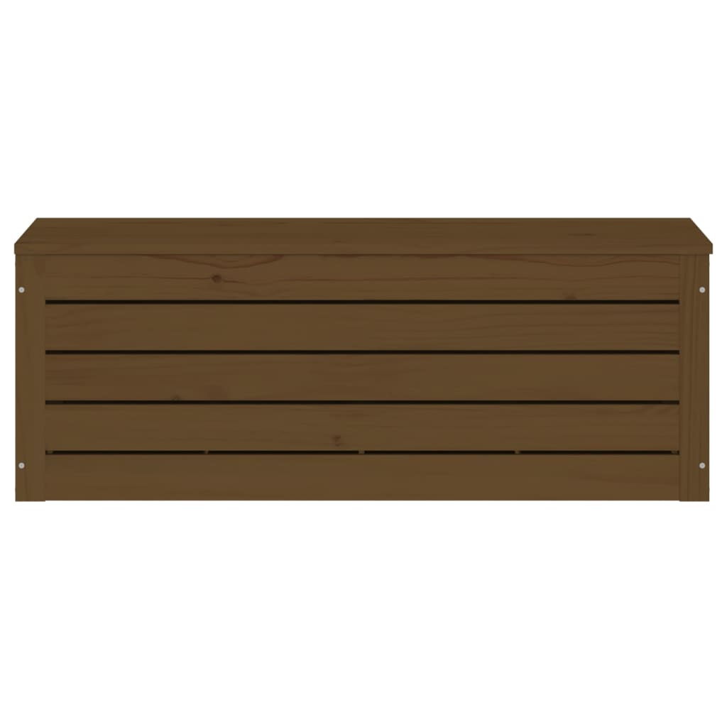 Caixa de arrumação de madeira maciça de pinho castanho mel 89x36,5x33 cm